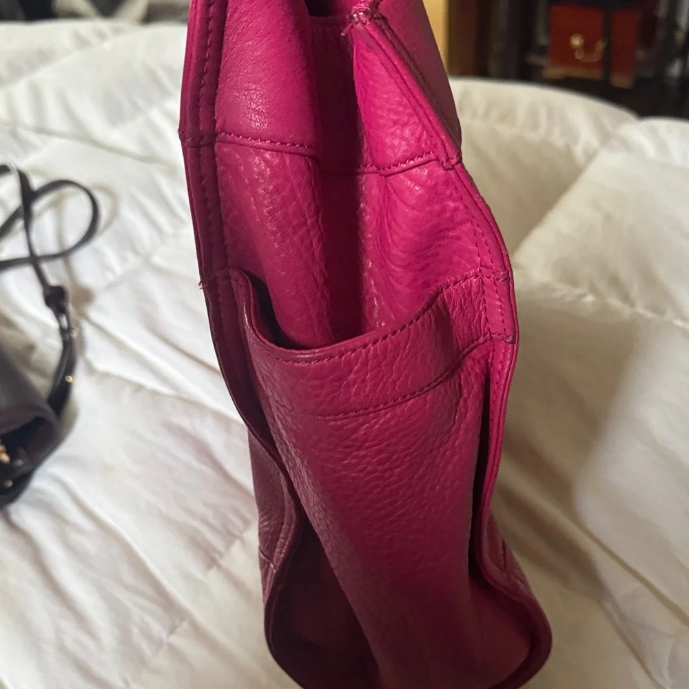 Tory Burch Fuchsia Leather Tote - Picture 7 of 16